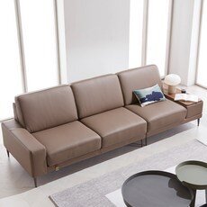 다우닝 홀인원 전체 가죽 4인용 소파 (색상:그레이)