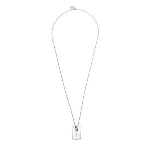 [알렉산더 맥퀸] 585475 J160Y 0446 아이덴티티 태그 스컬 참 네크리스 실버 목걸이